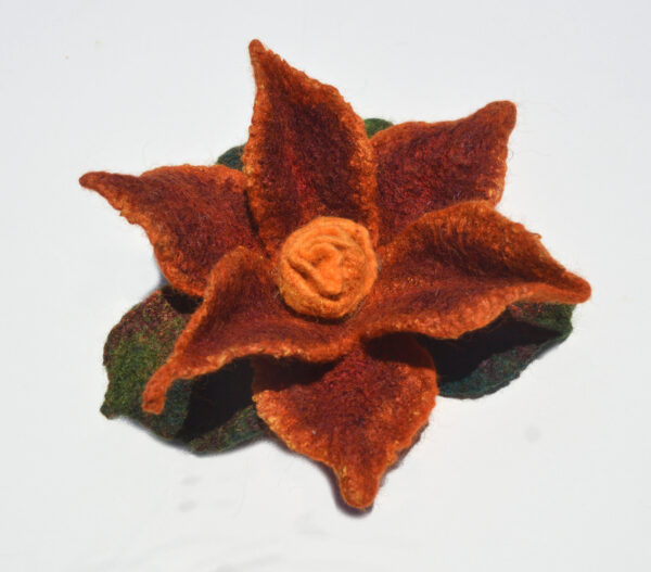 Wet felted flower