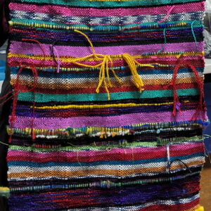 Colorful piece of freestyle weaving